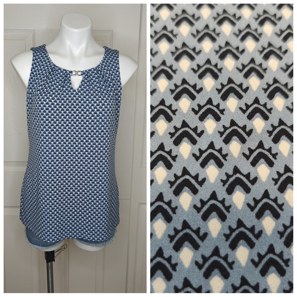 Charter Club Sleeveless Geometric Keyhole Tank Top sz XS